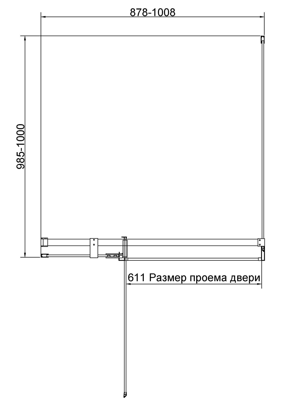 Душевой уголок Vincea Экстенза (Extenza) VSR-4EX901010CL, 900/1000*1000, хром, стекло прозрачное