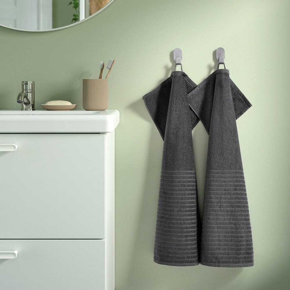 Полотенце гостевое, VAGSJON IKEA темно-серое,40x70 см ( Из Финляндии)
