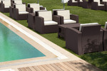 Кресло пластиковое плетеное с подушками Siesta Contract Monaco Lounge, коричневый