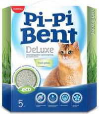 Наполнитель для туалета PI-PI BENT "Deluxe Fresh Grass" комкующися 5 кг