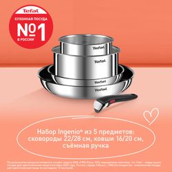 Набор посуды Tefal Ingenio Emotion из 5 предметов 16/20/22/28 см L897S574