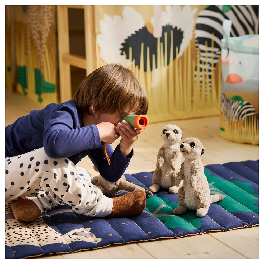 IKEA SANDLÖPARE  (ИКЕА САНДЛЁПАРЕ)  -  Коврик стёганый - тёмно-синий/гепард саванна, 60x140 см
