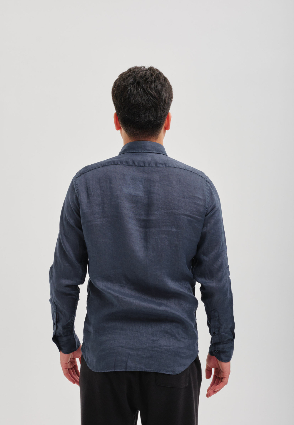 Рубашка мужская Лен DARK BLUE