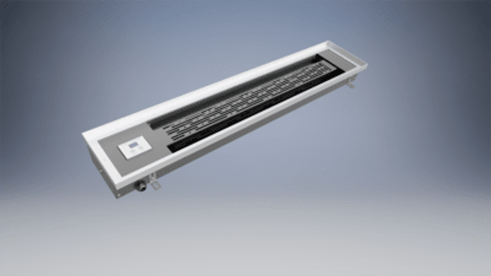 Конвектор внутрипольный электрический Vitron 90 х 300 х 1300 мм (без вентилятора, без решетки)