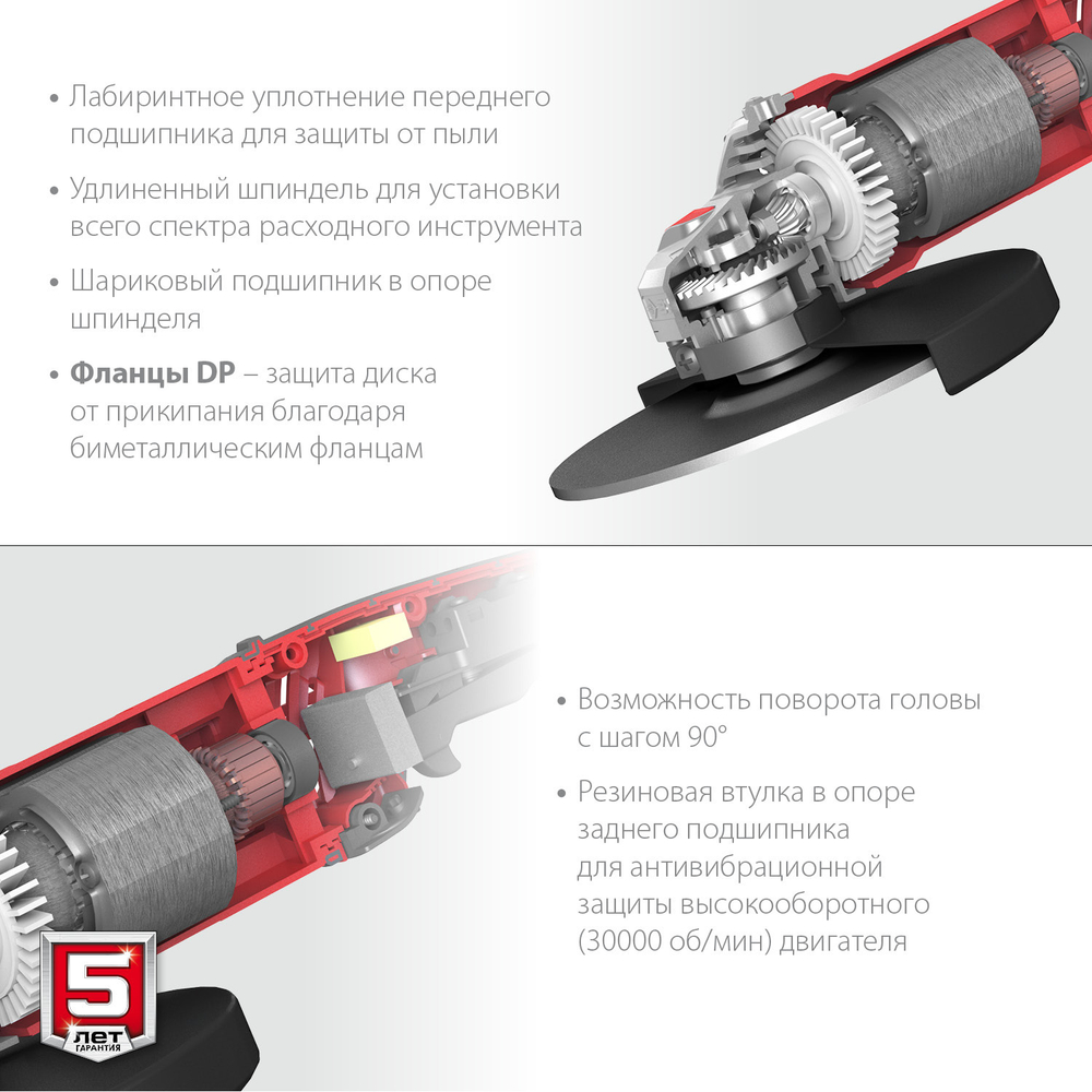 Углошлифовальная машина Зубр 230мм 2200Вт