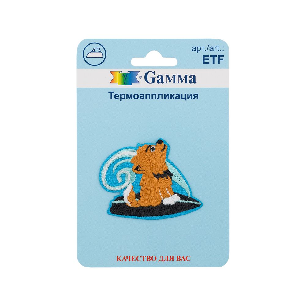 Аппликация термоклеевая "Поймай волну" 5х4 см, №03, 1 шт, 01-332, Gamma ETF