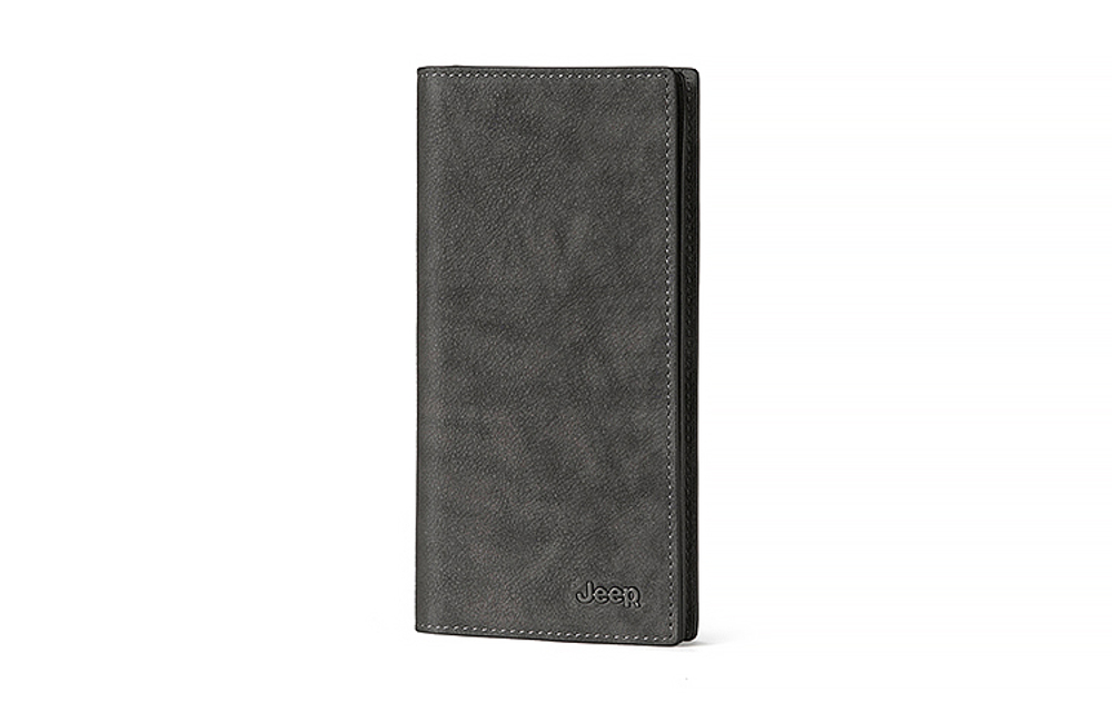 Jeep Cow Leather Wallet Men"s Gray