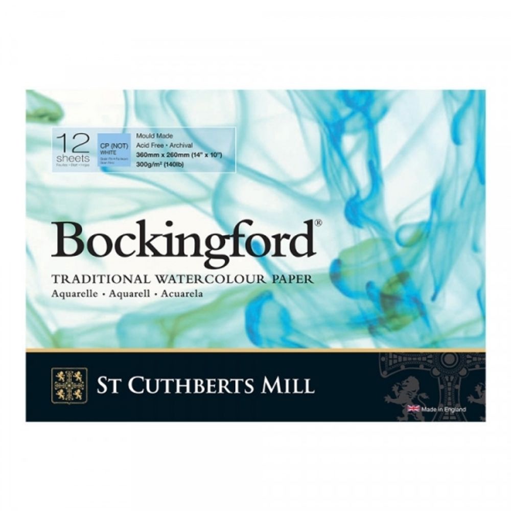Альбом для акварели Bockingford CP 300 г/м², 13х35 см, склейка с одной стороны 12 л, среднезернистая, St. Cuthberts Mill T47130001013H