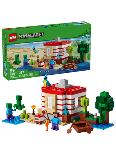 Конструктор Лего Майнкрафт Дом в джунглях TNT 21275 | LEGO Minecraft The TNT Jungle House | набор с домом 287 деталей 8+