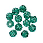 Бусины стекло ⌀6 мм, 12 шт, темно-зеленый/emerald, Preciosa 451-19-602