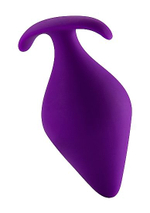 Фиолетовая анальная пробка Butt Plug with Handle Medium - 12 см. (Цвет: фиолетовый)