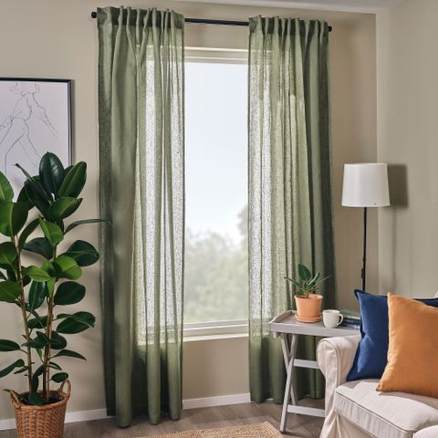 Комплект штор IKEA DYTAG (ДЮТОГ), Хаки, 145x250 см, 2 шт