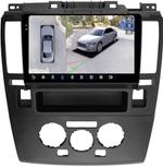 Магнитола для Nissan Tiida C11 2004-2013 (климат с круглым экранчиком, рамка черная) - FarCar BX9-360-1148CLB монитор 9.5" 2K QLED на Android 13, Быстрая, CarPlay, 4G SIM-слот, 4 камеры в комплекте