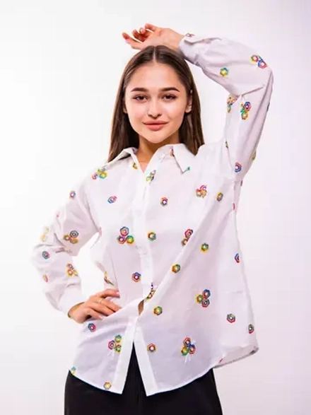 Рубашка блузка с вышивкой летняя