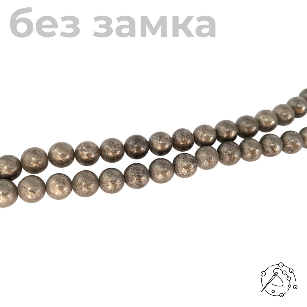 Нить из бусин Пирит, 8 мм