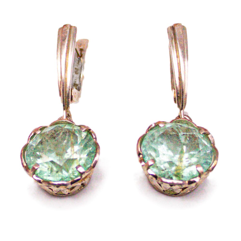 Серьги серебро 925° из берилла