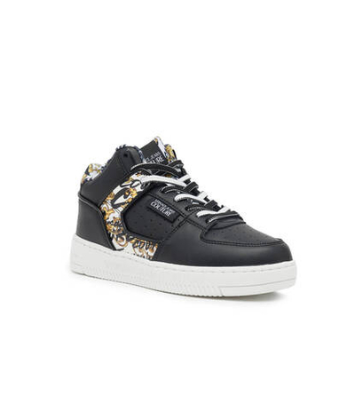 Кожаные кроссовки Versace Jeans Couture - черный(73VA3SJ1ZP156)
