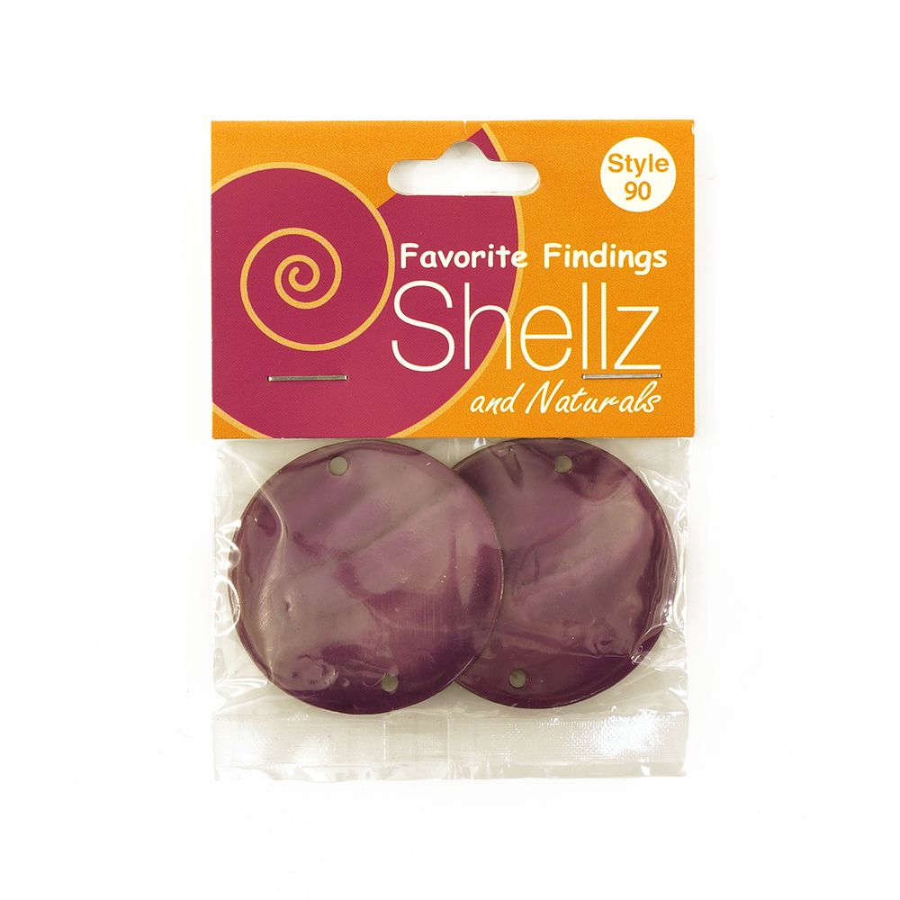 Пуговицы 2 прокола, ракушка, Shellz &amp; Natural Large Shell, сливовый, 2 шт, Blumenthal Lansing