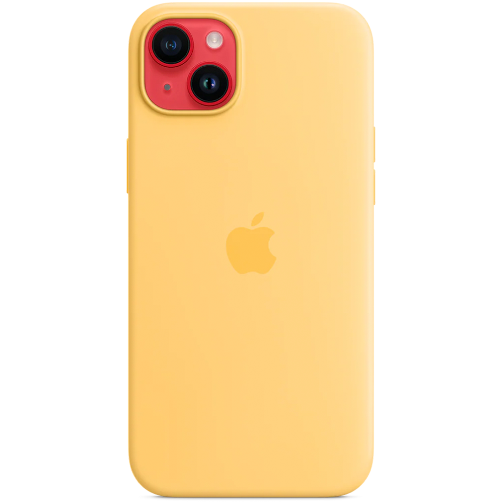 Силиконовый чехол с поддержкой MagSafe Apple Silicone Case для iPhone 14 Plus, Sunglow (Бледно-желтый)