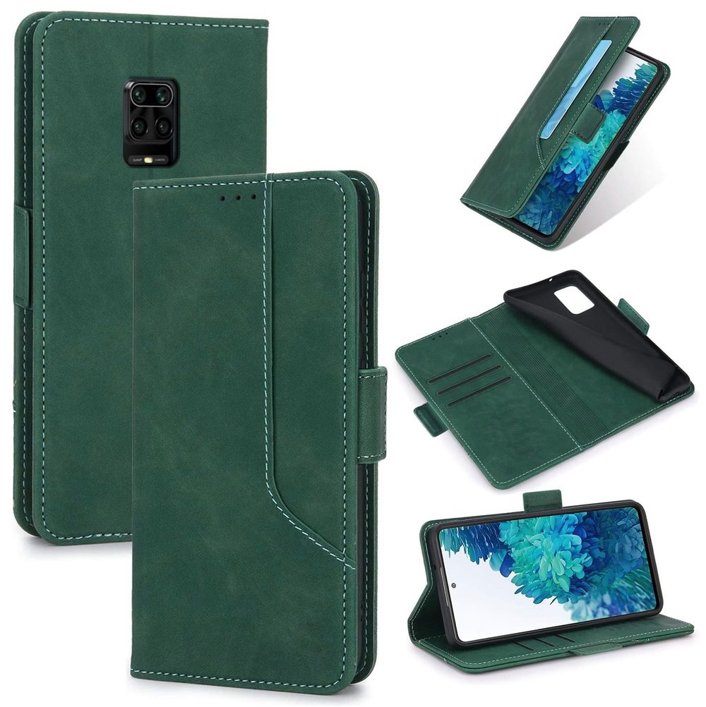 Стильный чехол-книжка из кожи для XIAOMI REDMI NOTE 9 PRO / 9S / POCO M2 PRO с отделом для наличных, 3 слотами для карт и подставкой