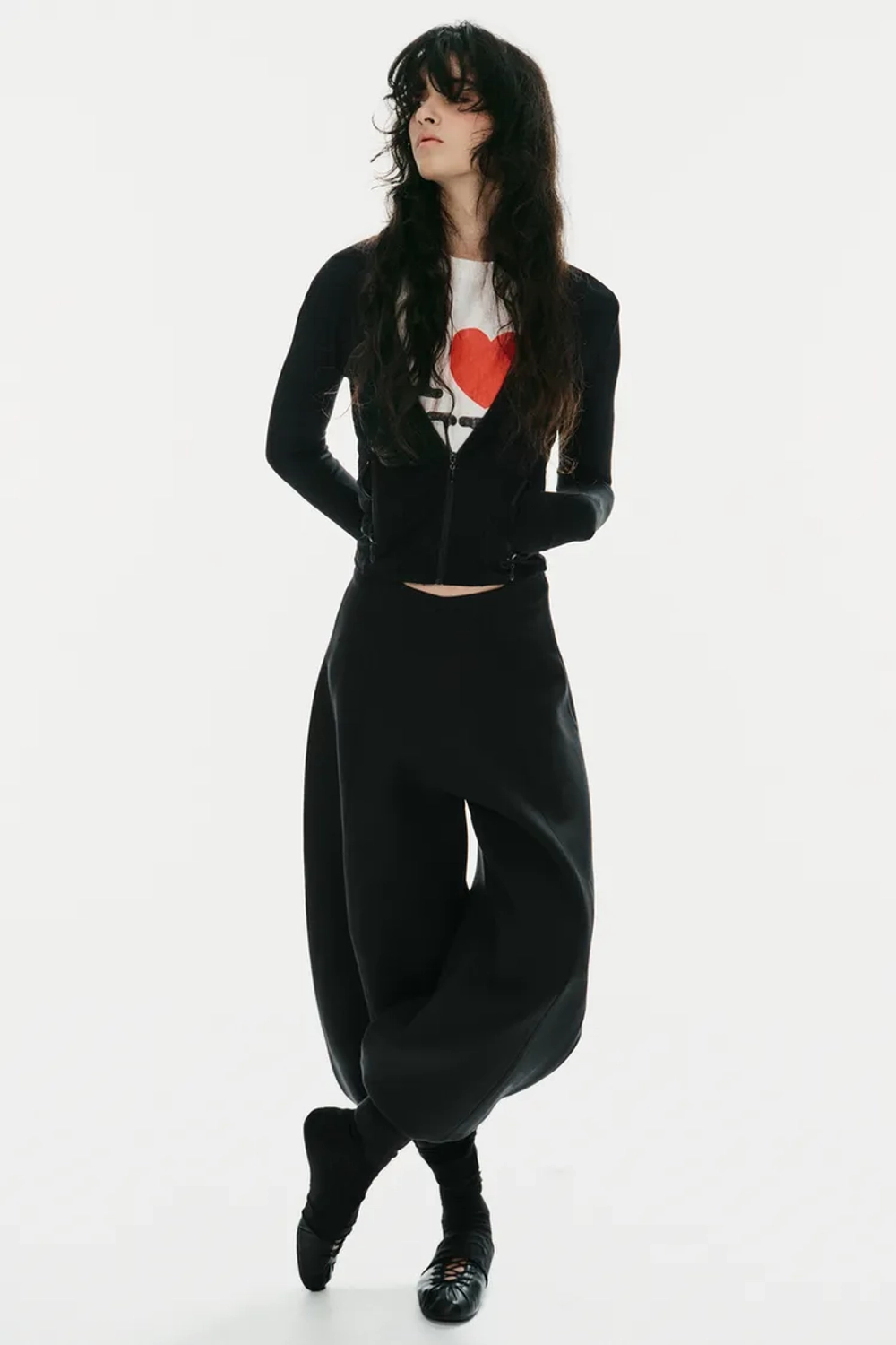 ZARA БРЮКИ BALLOON С ВЫСОКОЙ ПОСАДКОЙ, ЧЕРНЫЙ