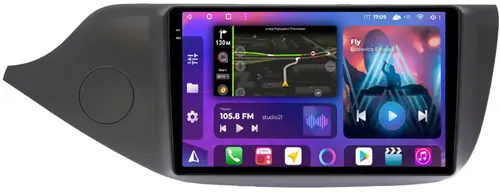 Магнитола для KIA Ceed 2 2012-2018 (рамка матовая) - FarCar BM9-2K-7095M монитор 9.5" 2K QLED на Android 14, Быстрая, CarPlay, 4G SIM-слот