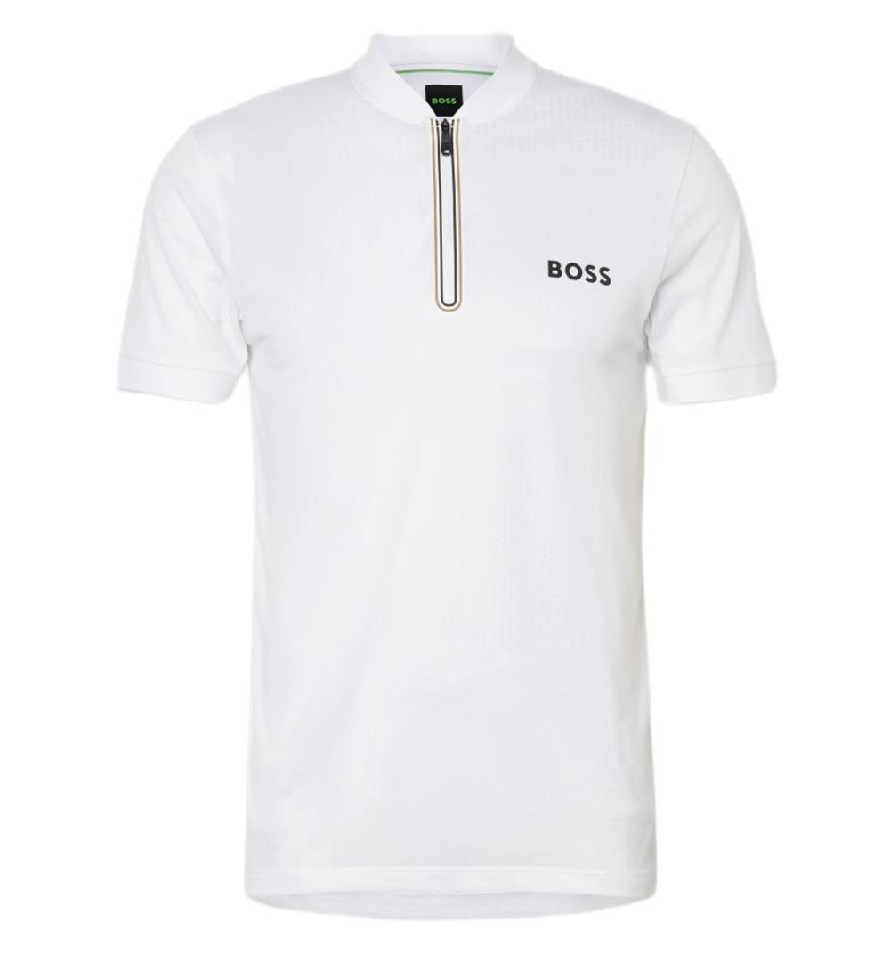 Теннисное поло BOSS TOC Serve 3 Zip - white