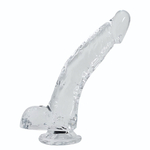 Прозрачный фаллоимитатор на присоске Stallion Jelly Dildo - 22 см. (Цвет: прозрачный)