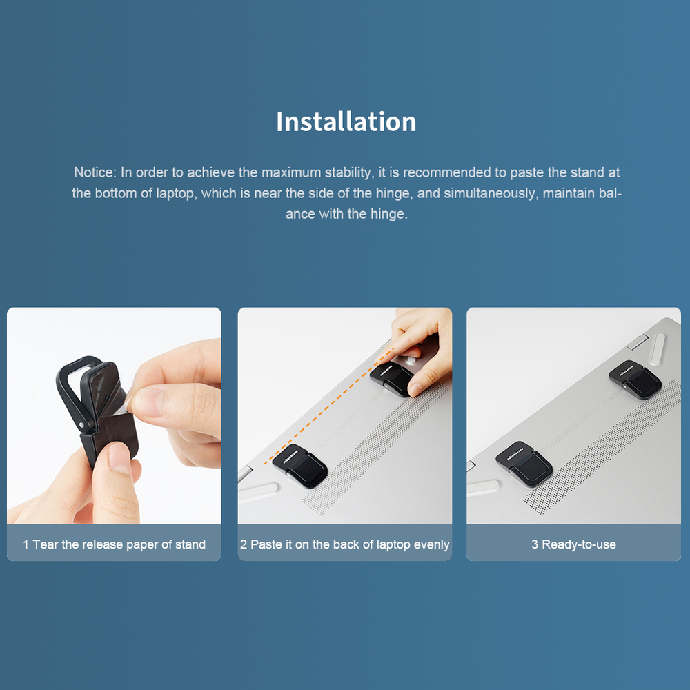 Портативная подставка от Nillkin серебристого цвета для ноутбука, серия Bolster Portable Stand