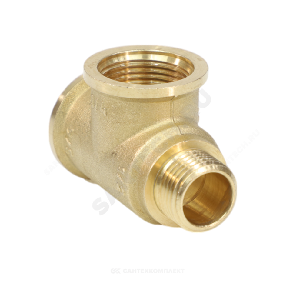 Тройник латунь переходной Ду 20х20х15 (3/4"х3/4"х1/2") ВР/ВР/НР VALFEX VF.134.L.034.034.012