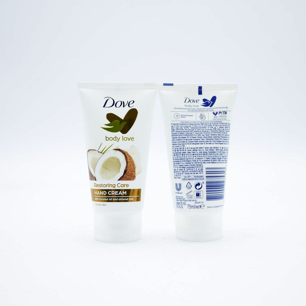 Крем для рук Dove Restoring Care с кокосовым маслом и миндальным молочком 75 мл (из Финляндии)