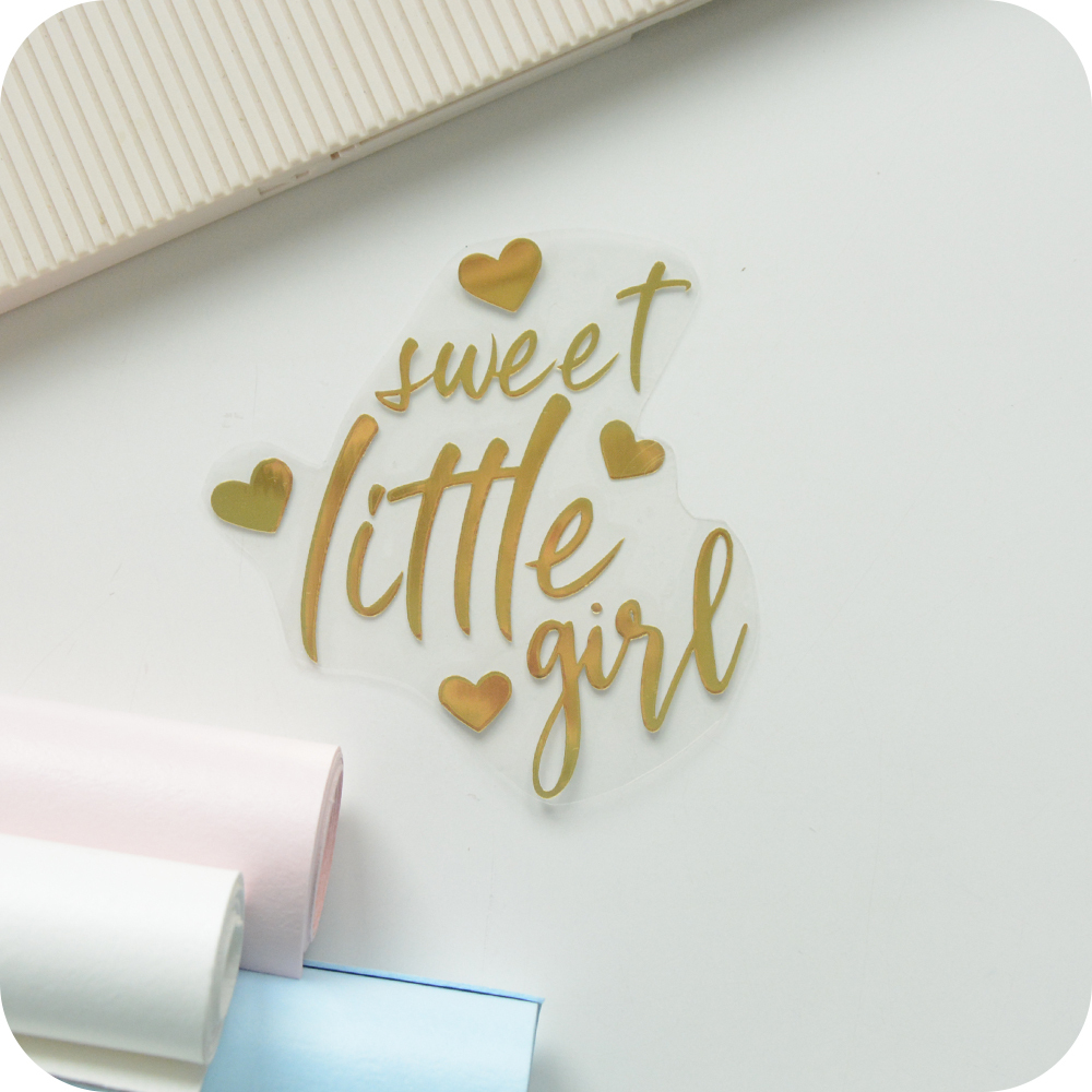 Надпись из термотрансферной пленки "sweet little girl"
