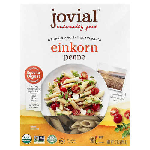 Jovial, органическая паста из древних злаков, эинкорн и перья, 340 г (12 унций)