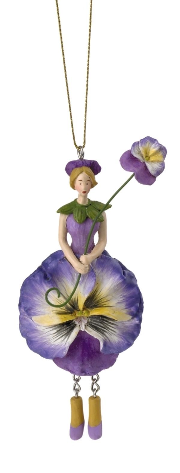 Фигурка декоративная Fiebiger Floristik: Blumenmädchen (цветочная фея) Анютины глазки l=12 см