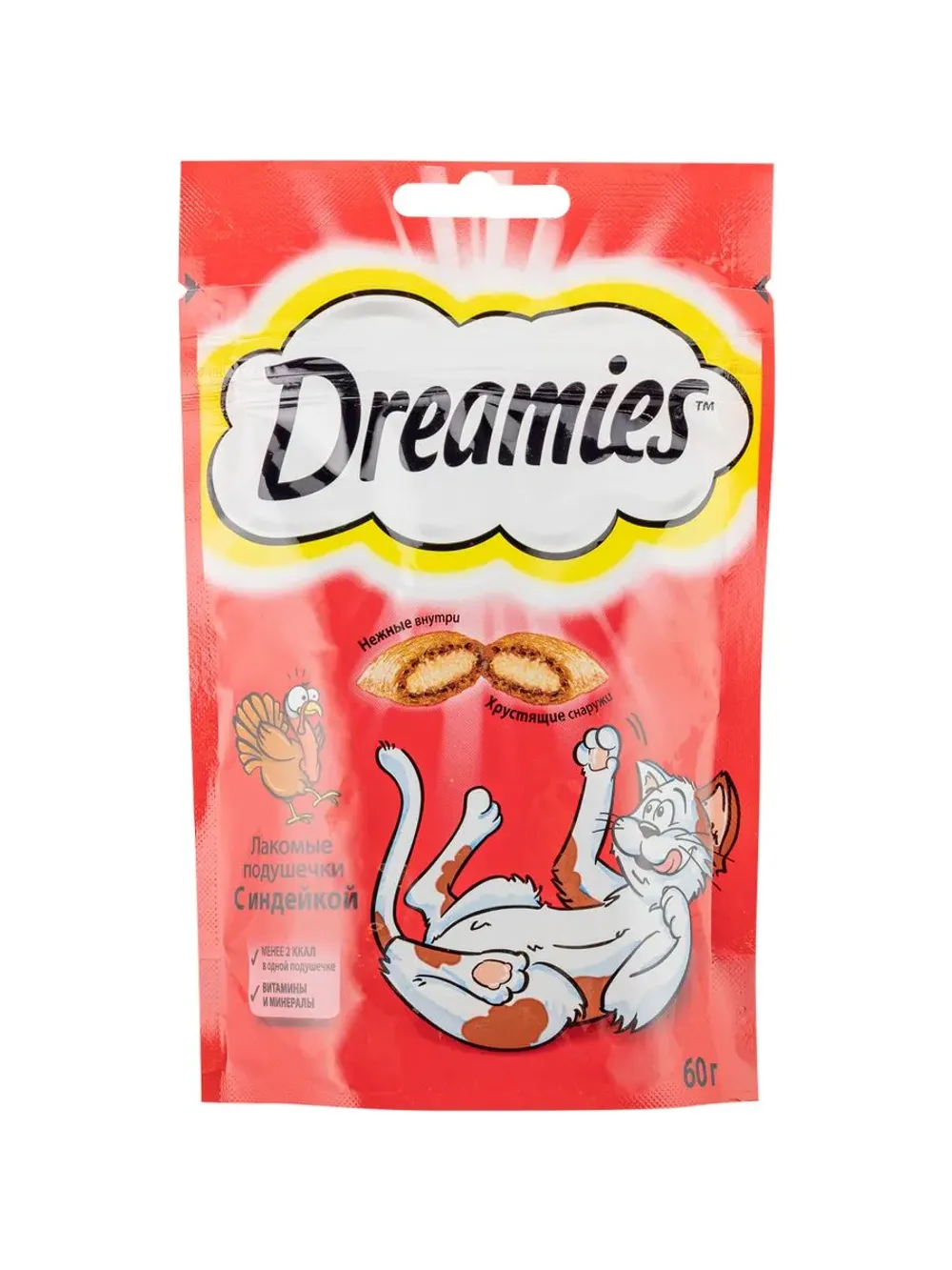 Лакомство Dreamies для взрослых кошек с доб. Индейки 60гр