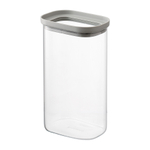 Банка для хранения прямоугольная Vacuum Glass, 1,25 л | светло-серая