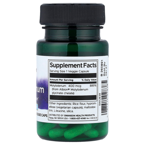Swanson Vitamins, Albion®, молибден, 400 мкг, 60 растительных капсул