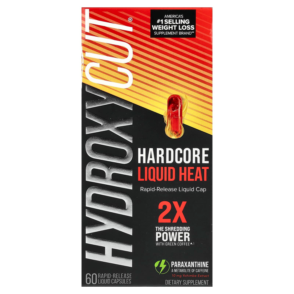 Hydroxycut, Hardcore Liquid Heat, 60 жидких капсул с быстрым высвобождением
