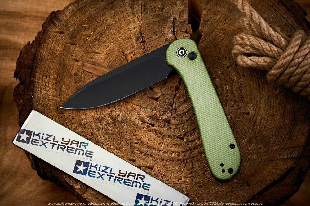 Нож Civivi BL Elementum C2103B сталь 14C28N BlackWash рукоять Olive Micarta