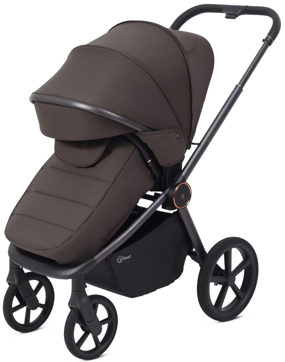 Детская коляска Rant Flex Therm Soft 3 в 1 с автокреслом Evomax Grey Shine Brown