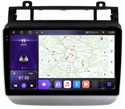 Штатная магнитола для Volkswagen Touareg II 2010-2018 (для RNS850) - Kuberg SF-9107-NPQU QLed+2K, Android 12, Быстрая, CarPlay, 4G SIM-слот