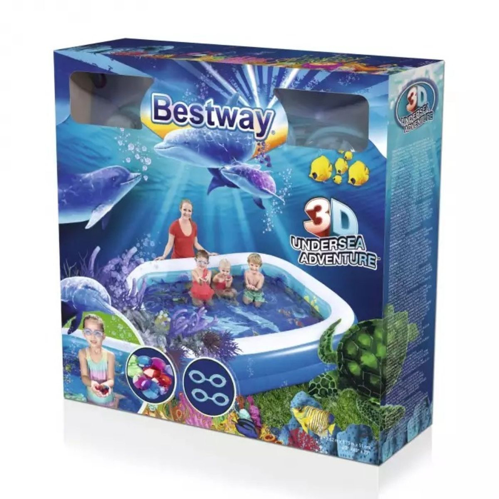 Бассейн надувной Bestway, 262х175х51 см, Поиски сокровищ, 54177, 778 л
