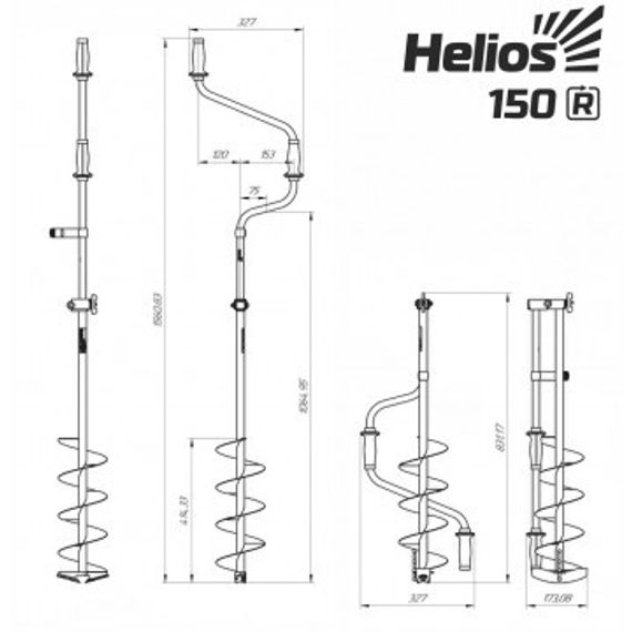 Ледобур Тонар HELIOS HS-150D (R) (правое вращение) LH-150RD