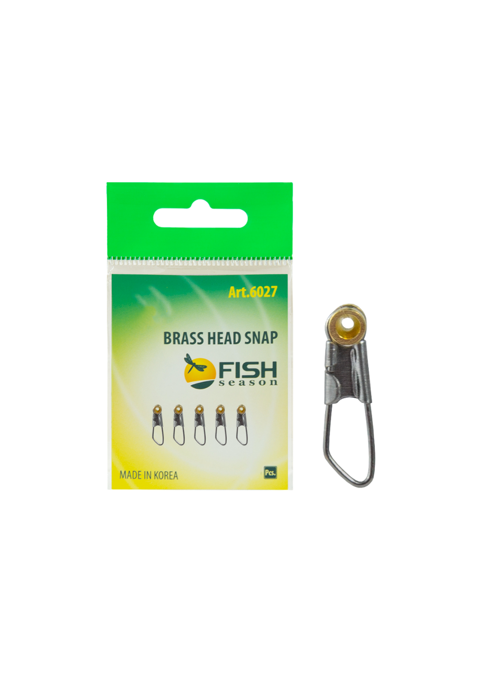 Застежка рыболовная Fish Crystal  Brass Head Snap с бронзовой втулкой 6027 №1 (5 упаковок)