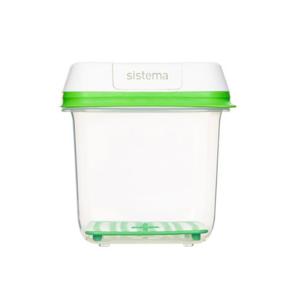 Контейнер квадратный 1.5 л Sistema FreshWorks зеленый