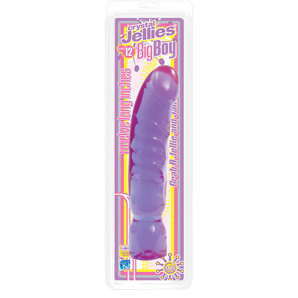 Фиолетовый фаллоимитатор 29,2см Doc Johnson Big Boy Dong Crystal Purple Jellie 0287-52 CD