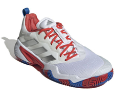 Мужские кроссовки теннисные Adidas Barricade M - cloud white/silver metallic/bright royal