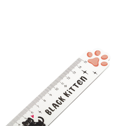 Линейка 15см MESHU "Paw", деревянная,  ассорти, европодвес