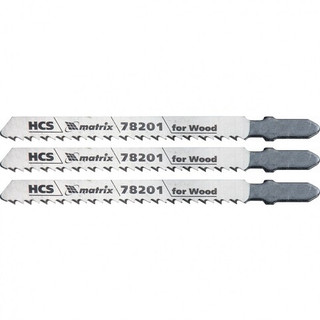 Полотна для электролобзика по дереву, 3 шт, T101B, 75 х 2.5 мм, HCS Matrix Professional