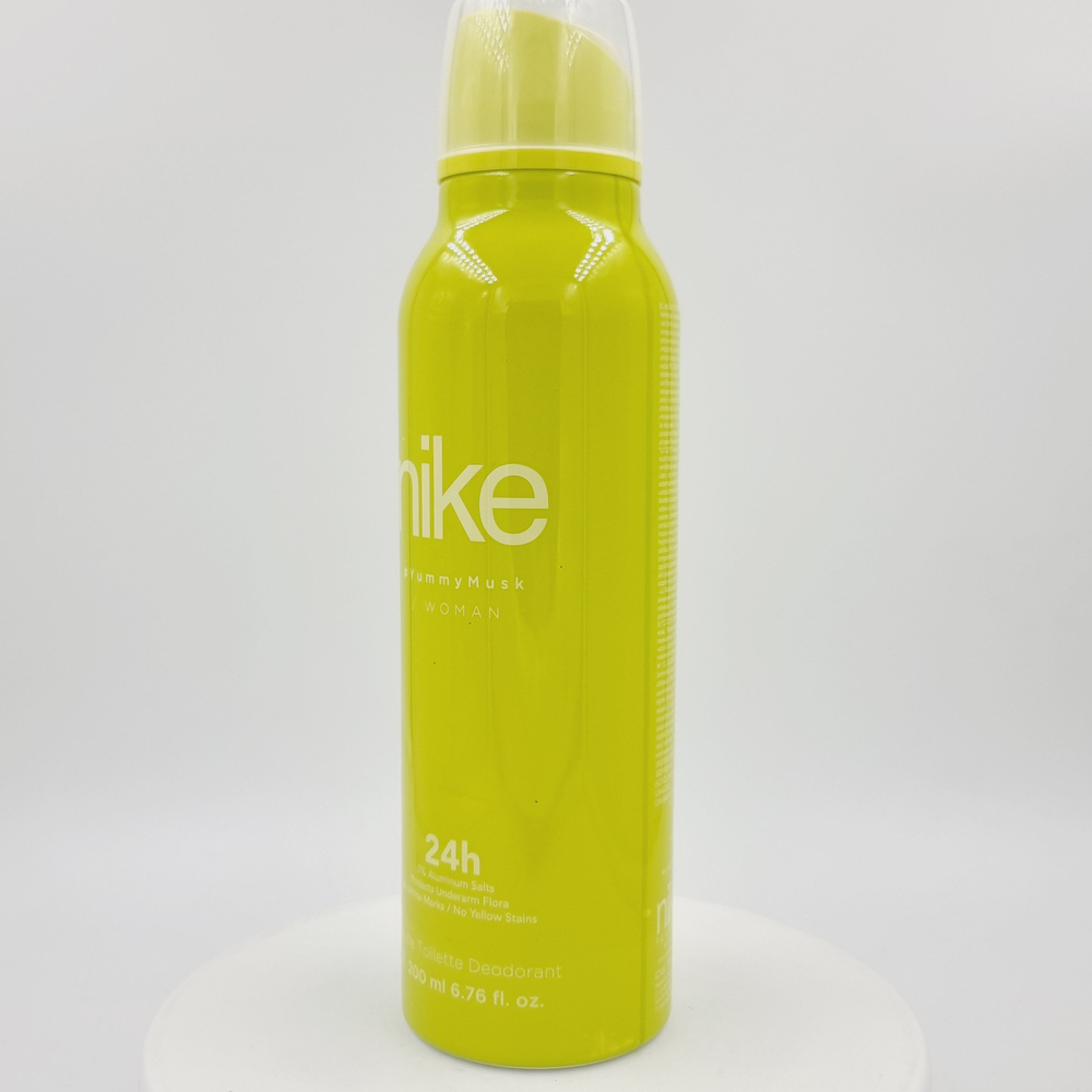 небольшая вмятина - Nike Дезодорант-спрей парфюмированный женский #Yummy Musk, без солей алюминия, 24 часа, 200 мл (Испания)